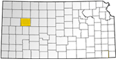Map showing Gove County in Kansas